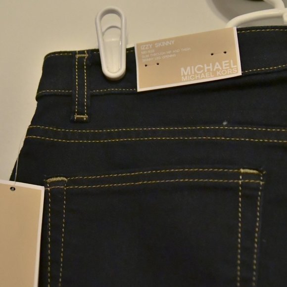 Michael Kors Izzy Skinny Dark Rinse Denim Jeans - Picture 4 of 4